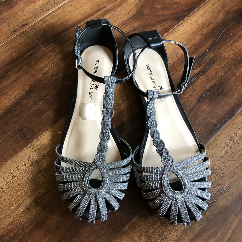 Shimmer sling sandals